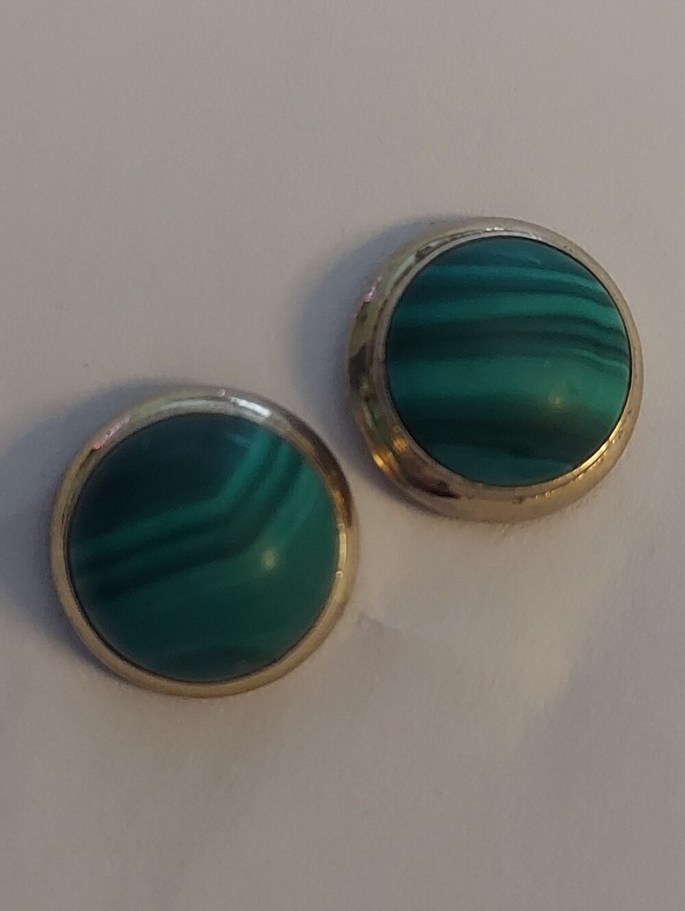 Gold Toned Malachite Earrings